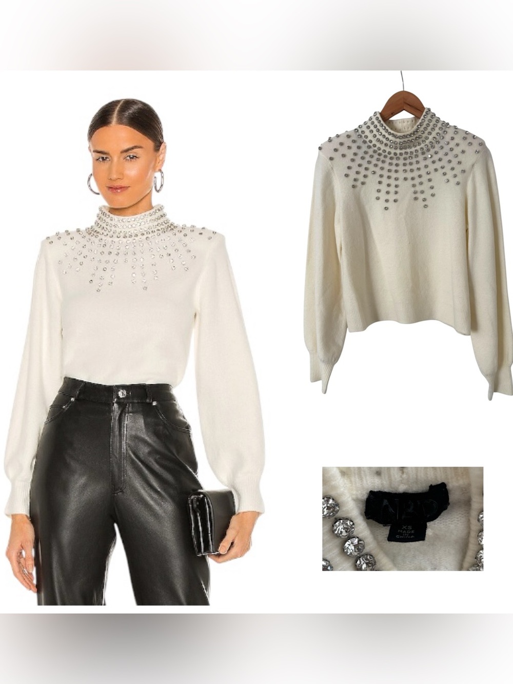 NBD Camila Crystal Embellished Sweater